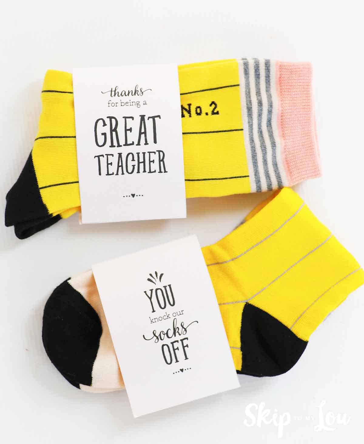Teacher gift socks skip to my lou