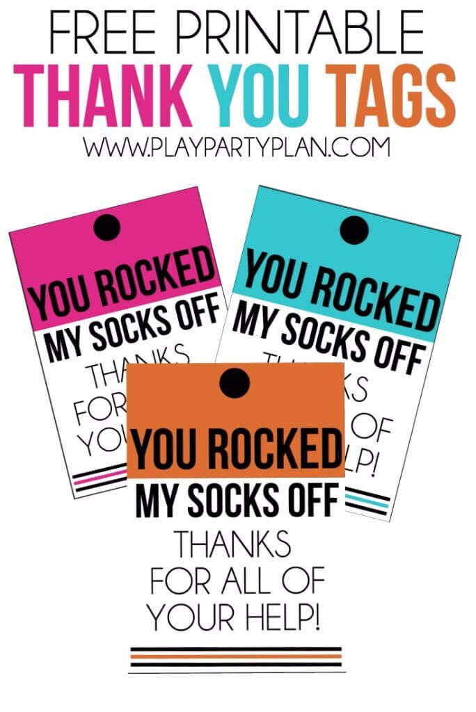 You rocked my socks off thank you tags camping pillows thank you tags best teacher gifts