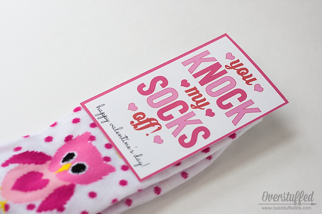 You knock my socks off valentines day printable