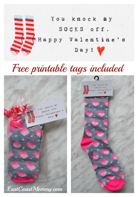 Sock valentines with free printable gift tags valentines gift tags valentines printables free valentines socks