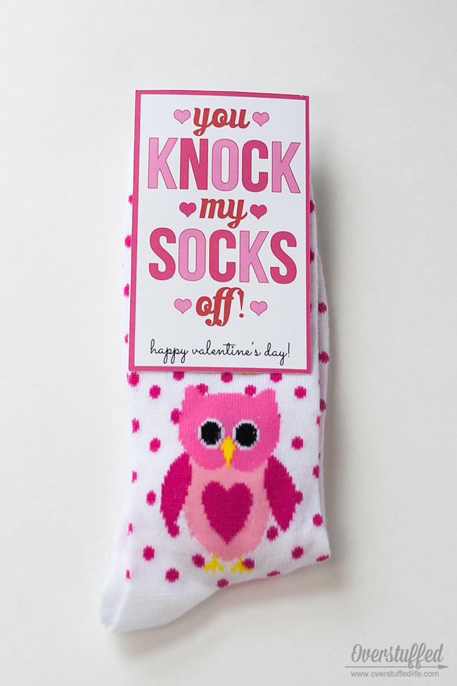 You knock my socks off valentines day printable