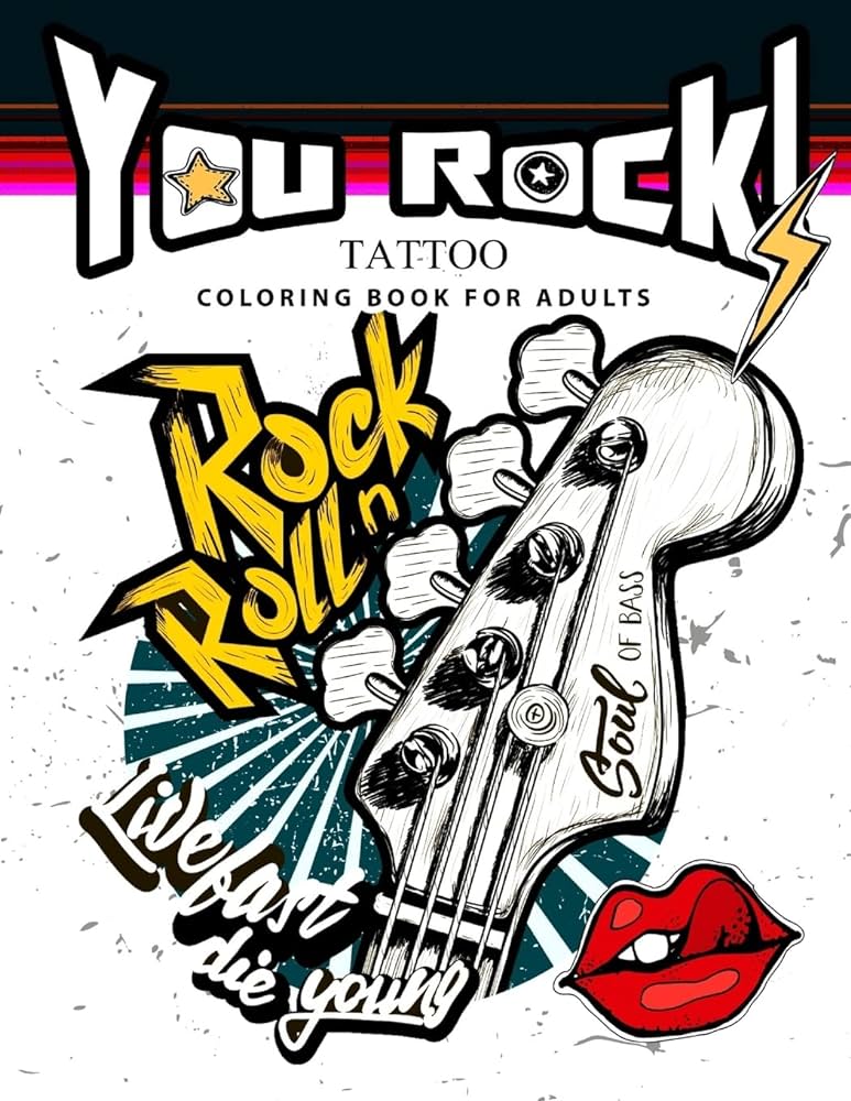 You rock tattoo coloring book for adults alex summer tattoo coloring book for adults books
