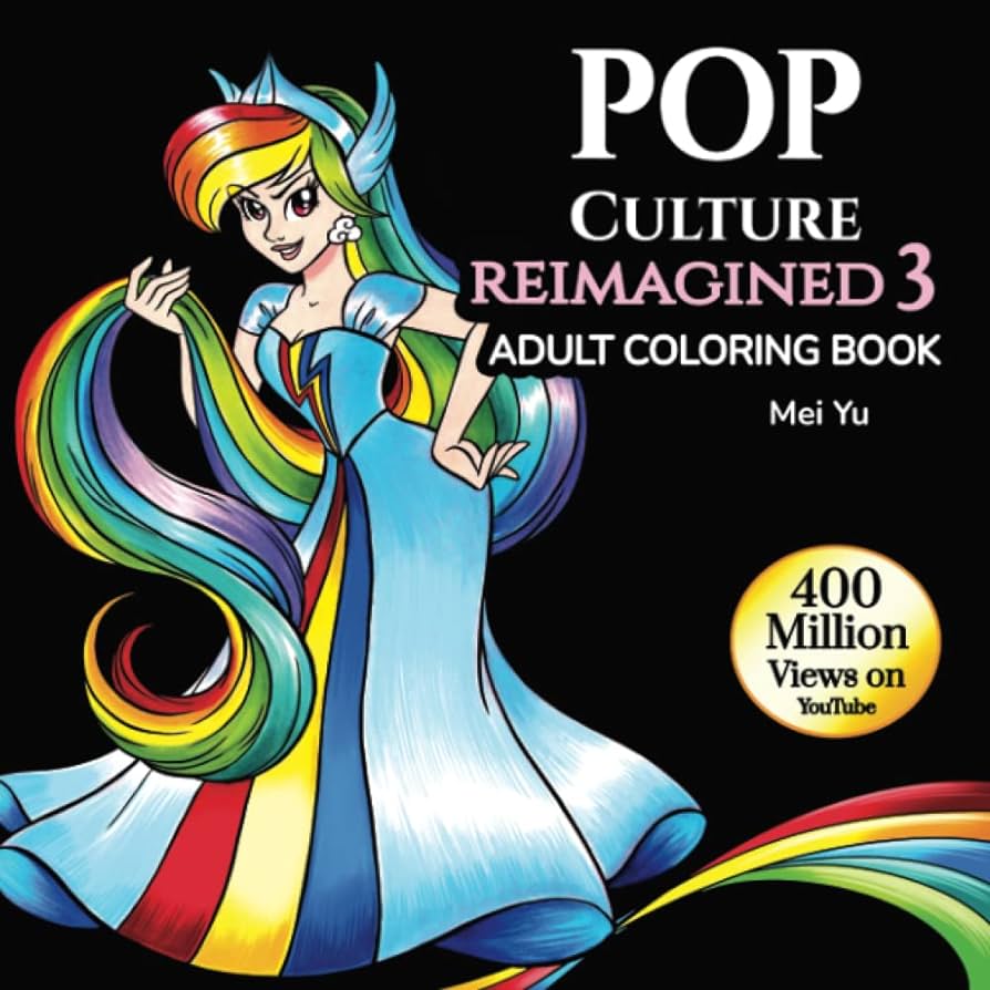 Pop culture reimagined adult coloring book coloring book for teens young adults grown
