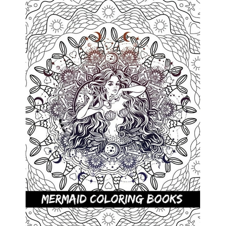 Mermaid coloring books for teenagers young adults boys girls ages