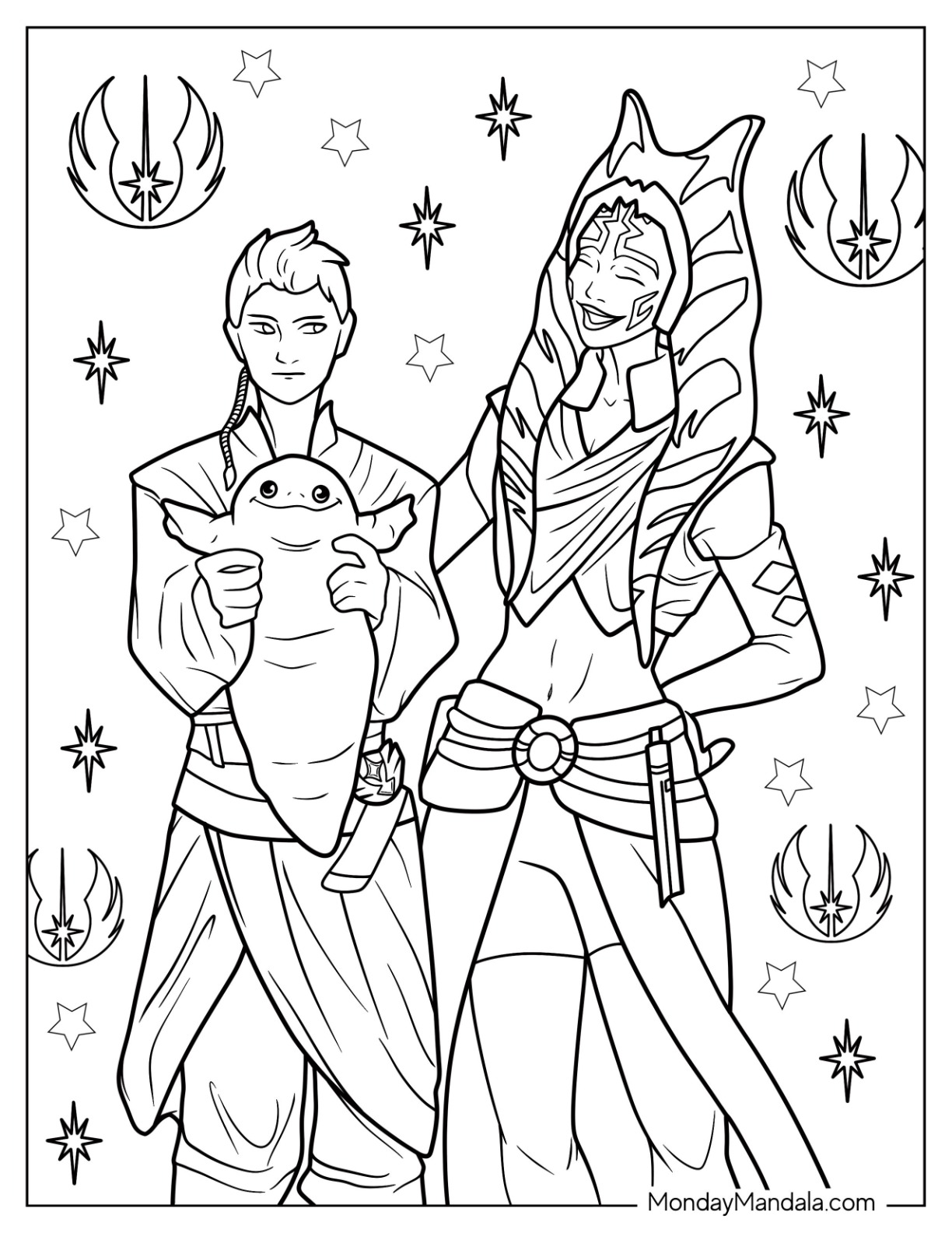 Ahsoka coloring pages free pdf printables