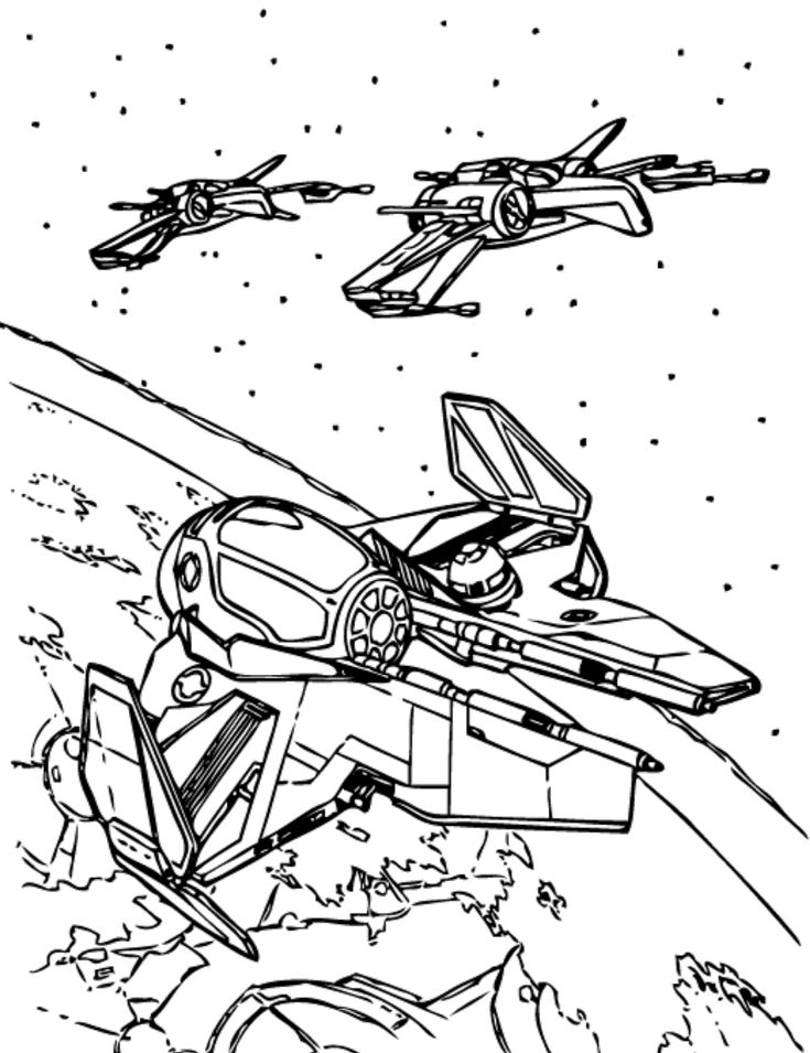 Jedi starfighter coloring page