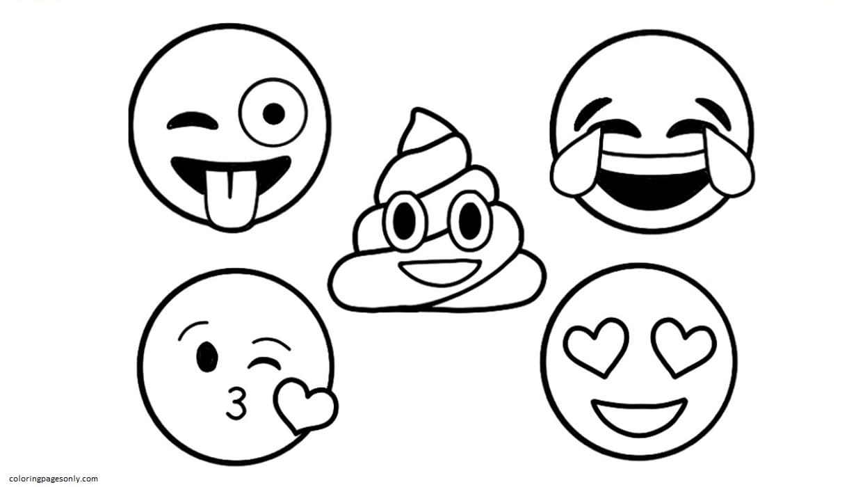 Emojis smart cookie coloring page