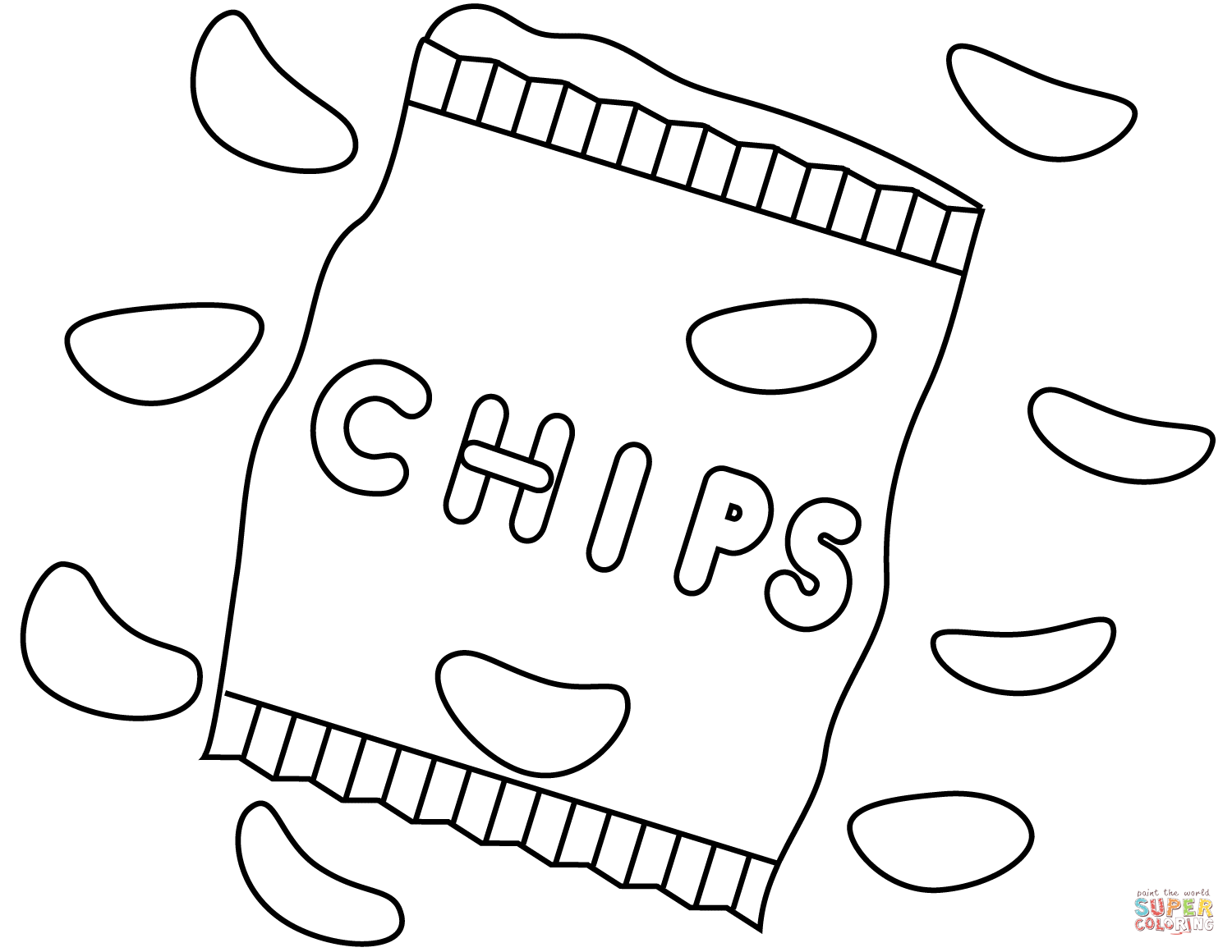 Bag of chips coloring page free printable coloring pages