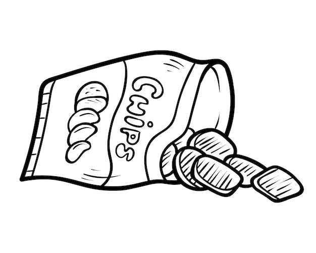 Premium vector coloring book for children chips bag