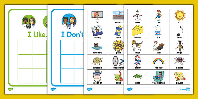 All about me likes and dislikes activity