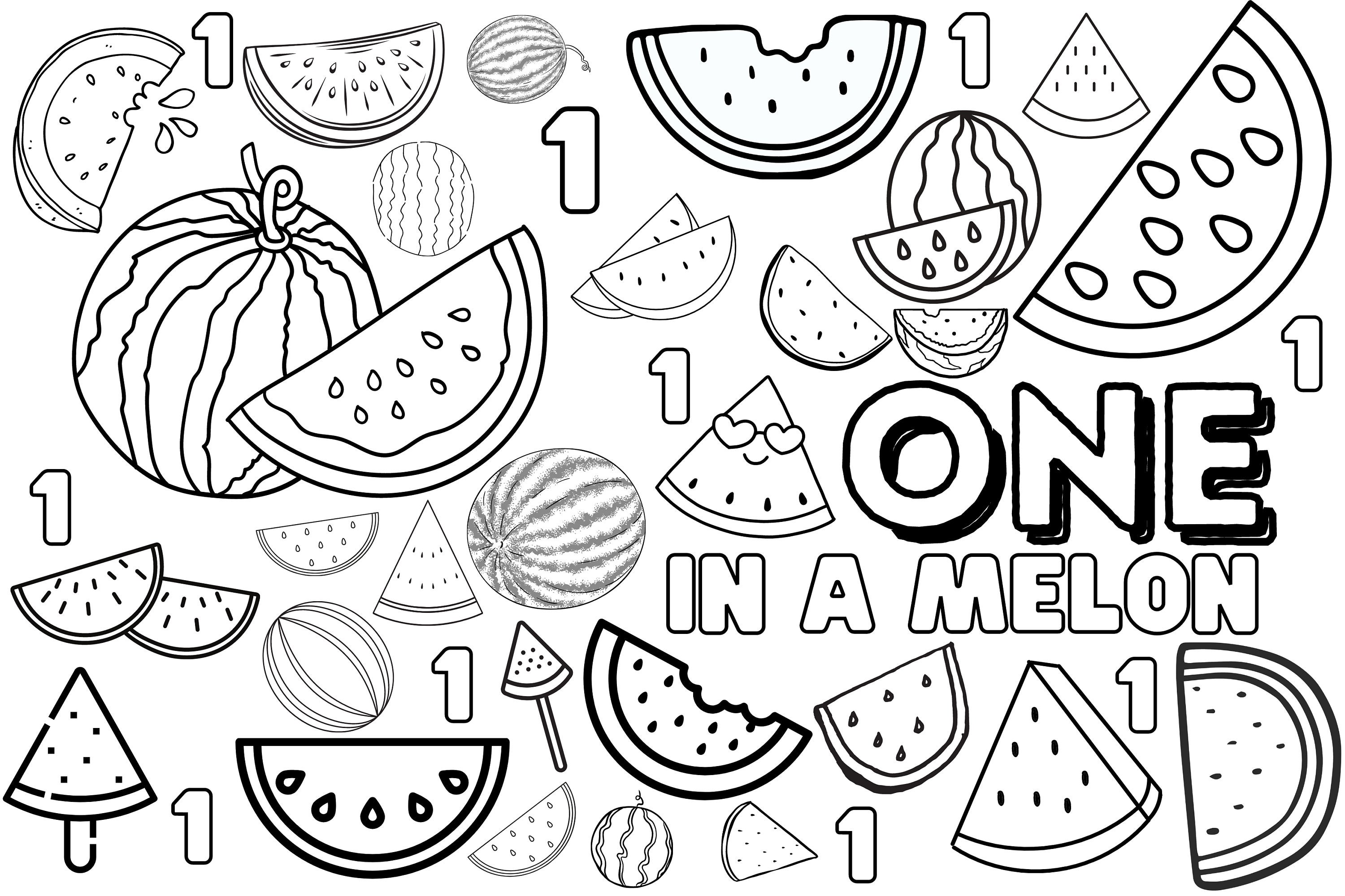 Melon coloring pages