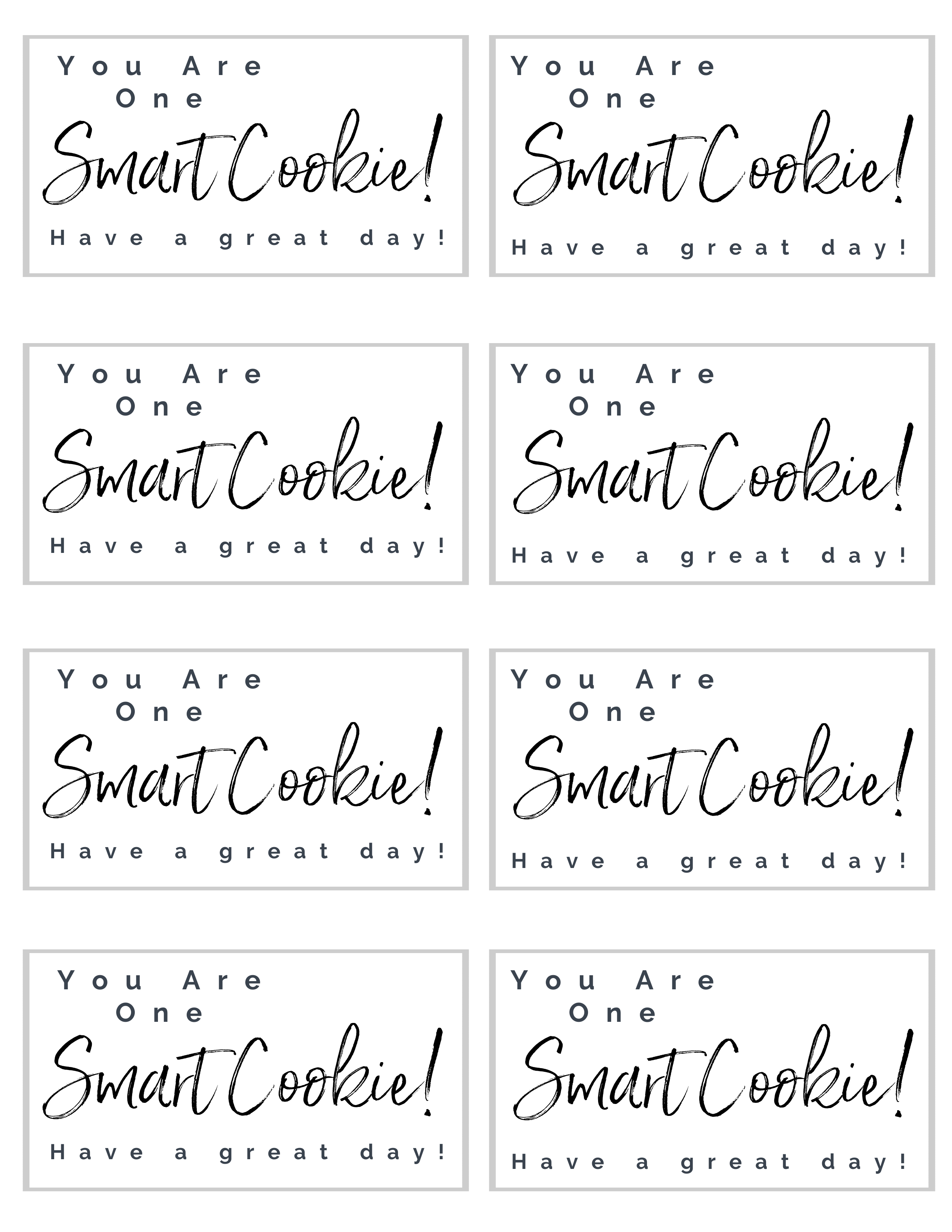 Free lunchbox printable one smart cookie