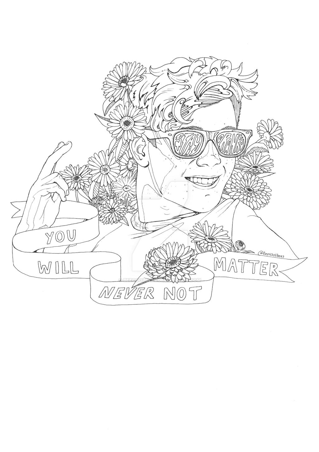 Youtuber colouring page