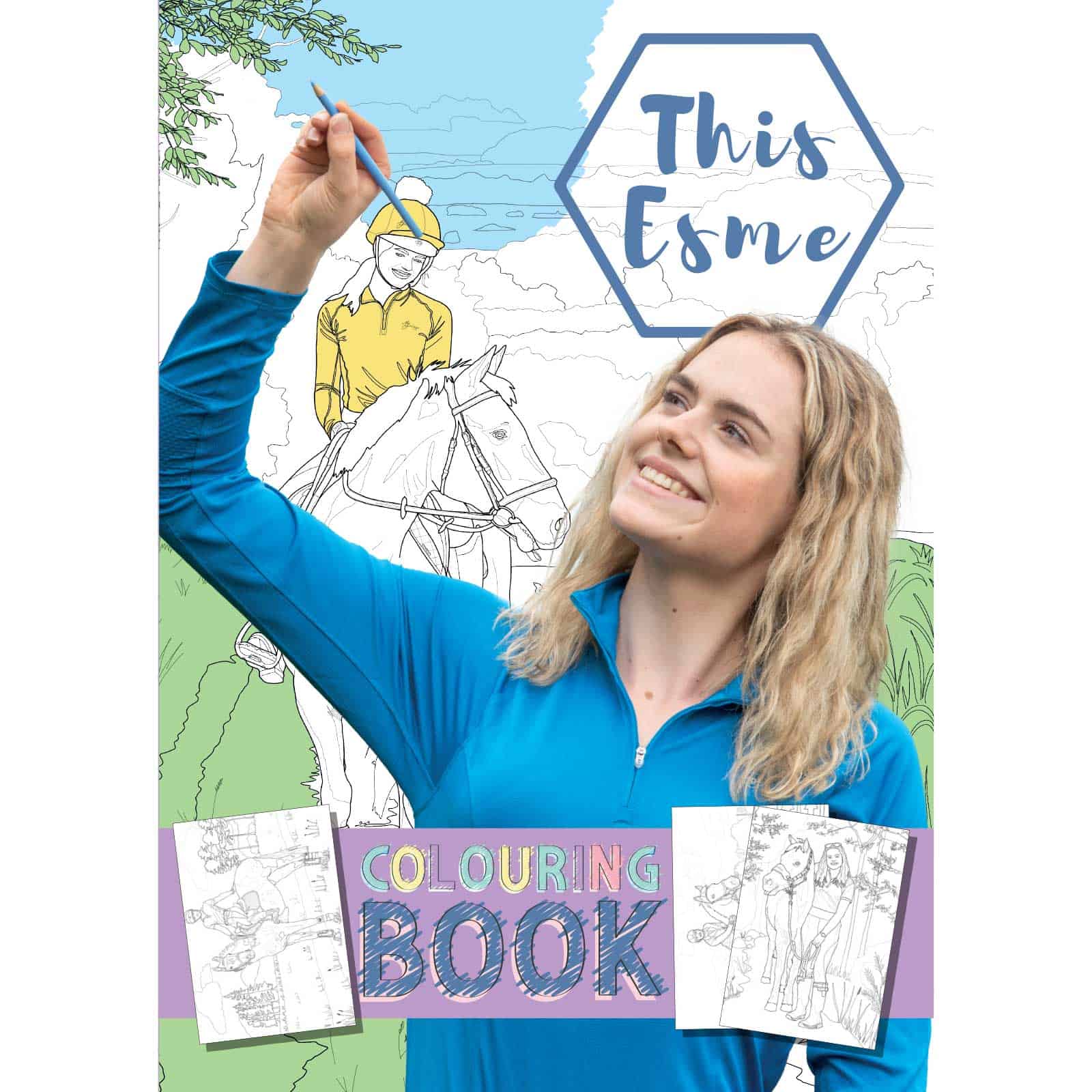 This esme colouring book horse and rider