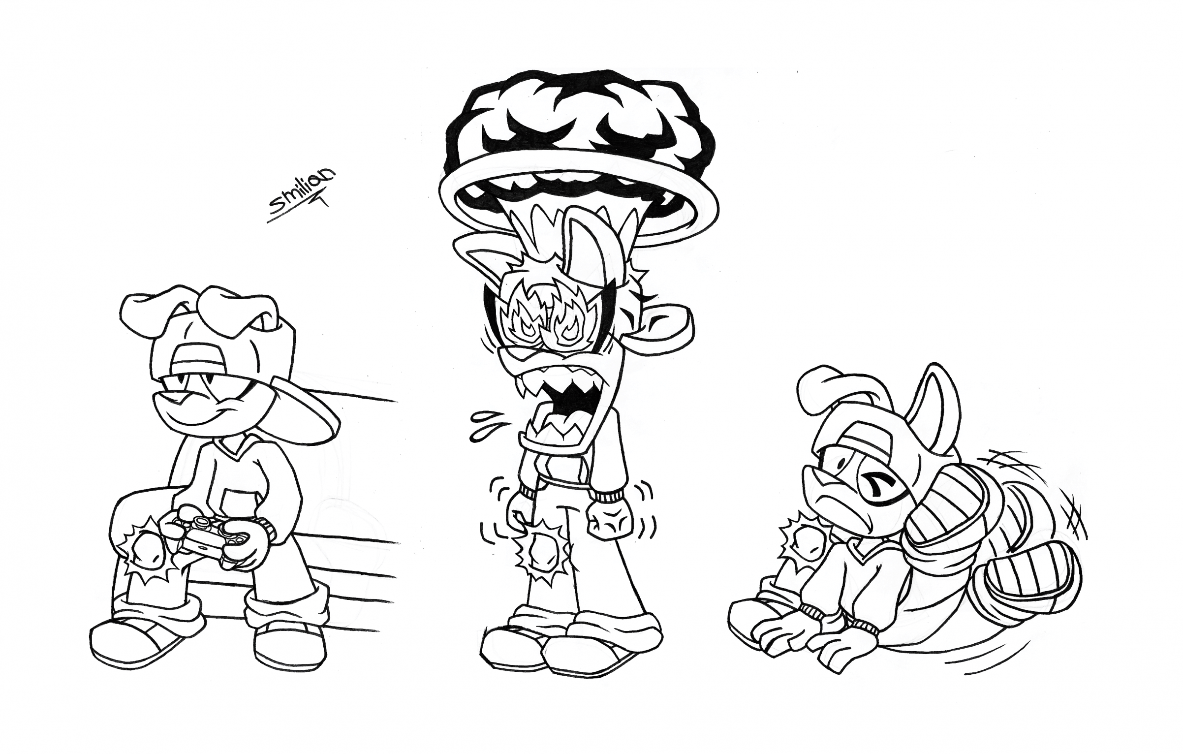 Youtuber avatar special poses inked by saviox