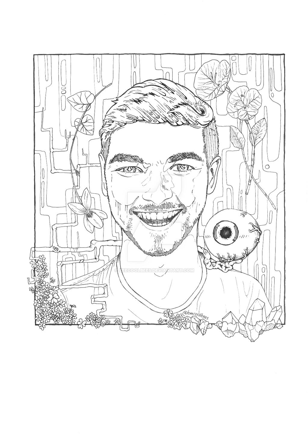 Youtuber colouring page