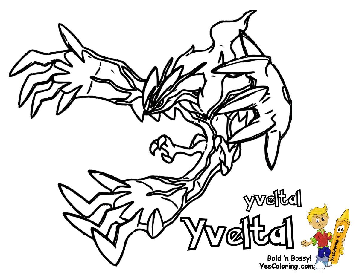 Pokemon coloring page of yveltal ê