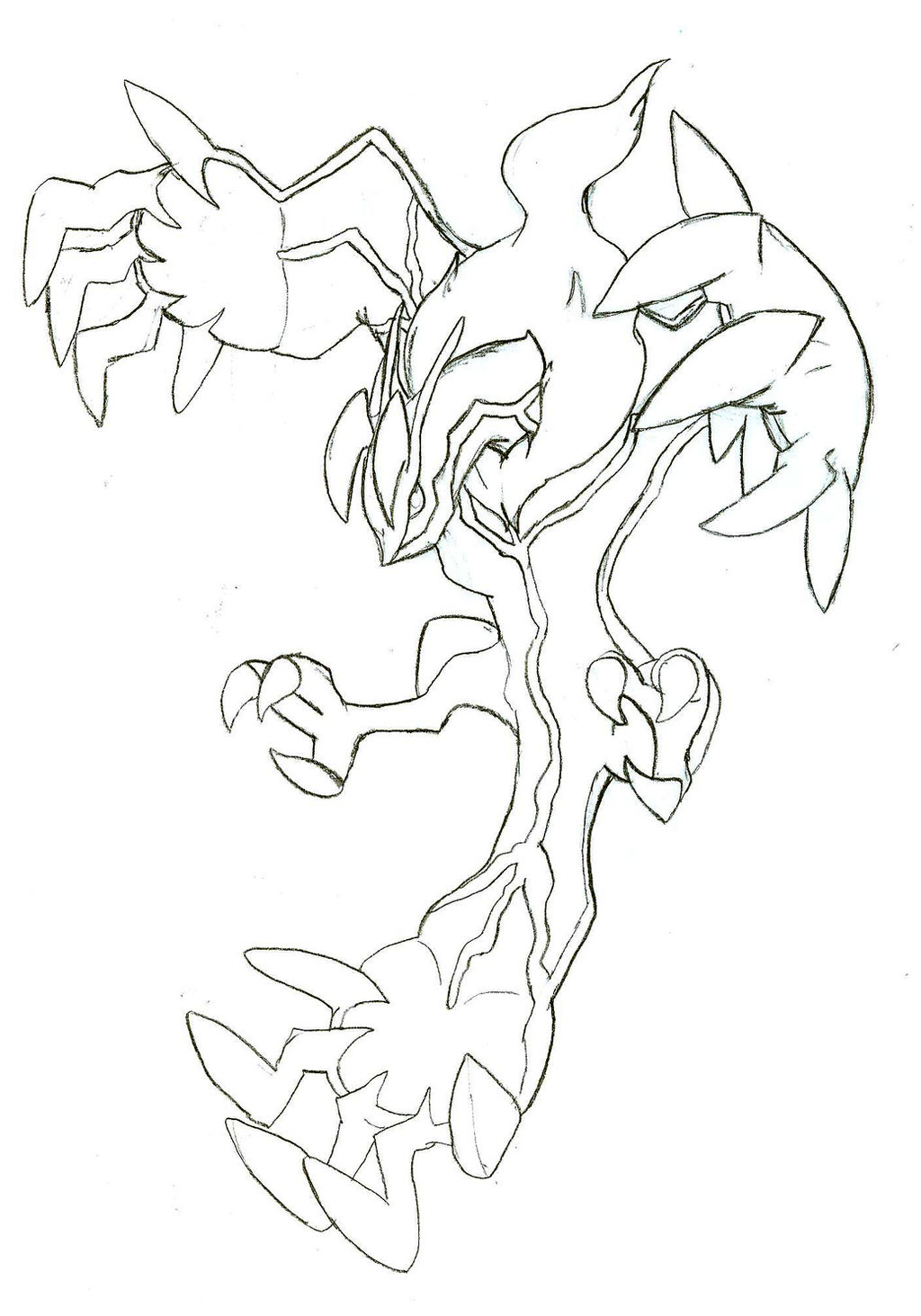 Yveltal drawingsketch by themightyv on