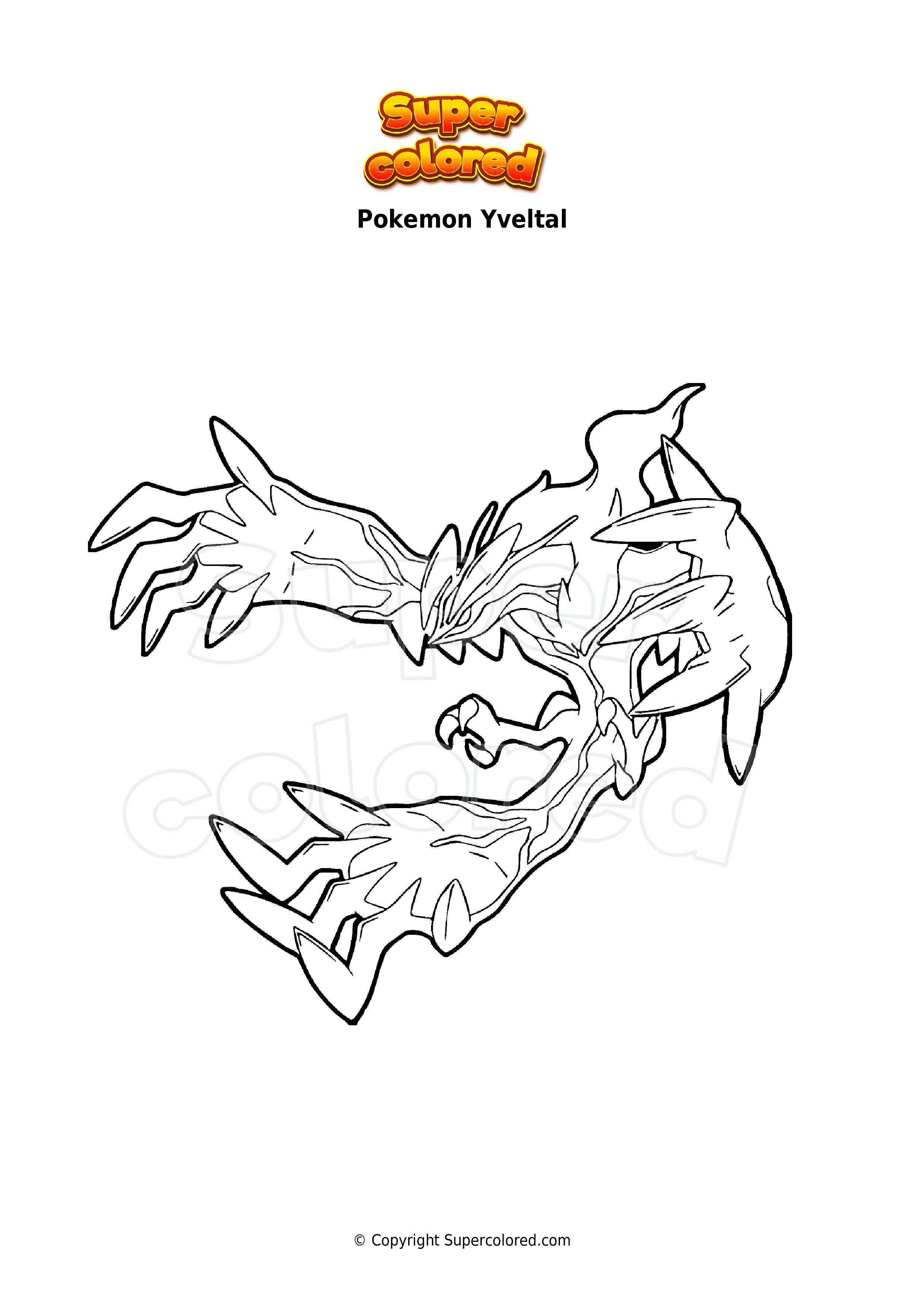 Coloriage pokemon yveltal