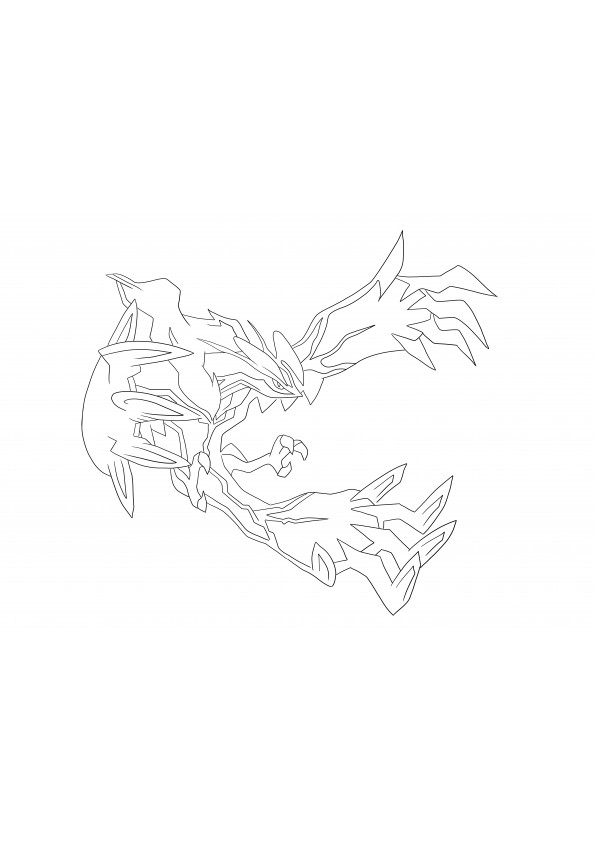 Yveltal from the pokãmon free to download and color page
