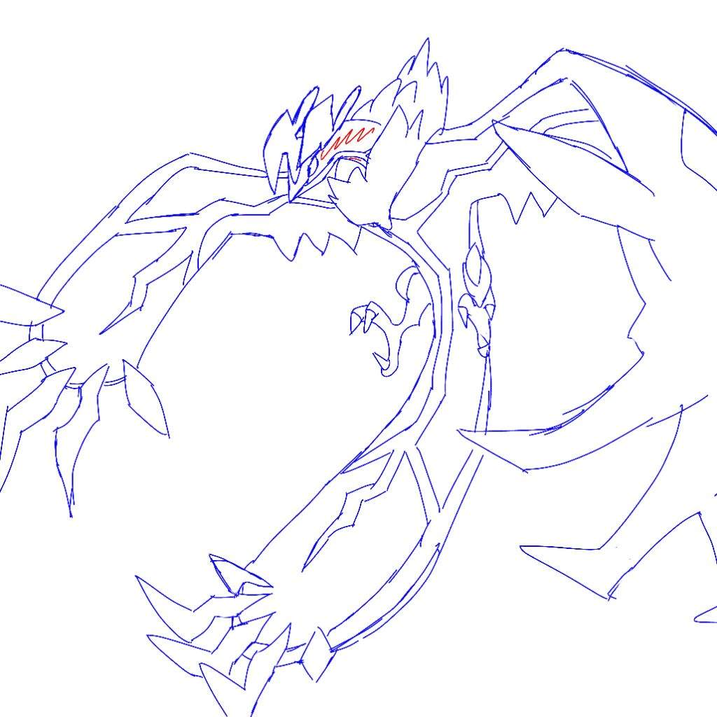 Blue yveltal my art pokãmon amino