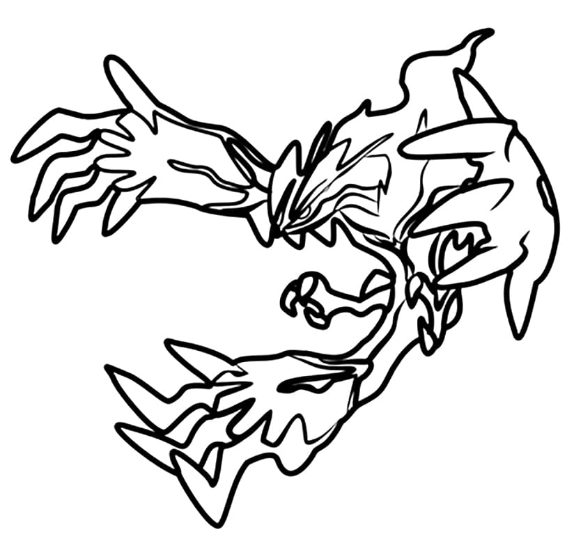 Printable yveltal fãrbung seite