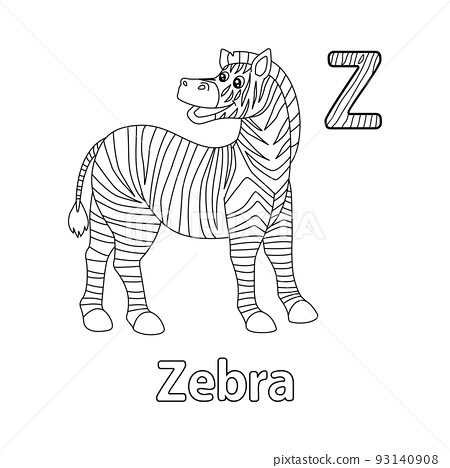 Zebra alphabet abc coloring page z