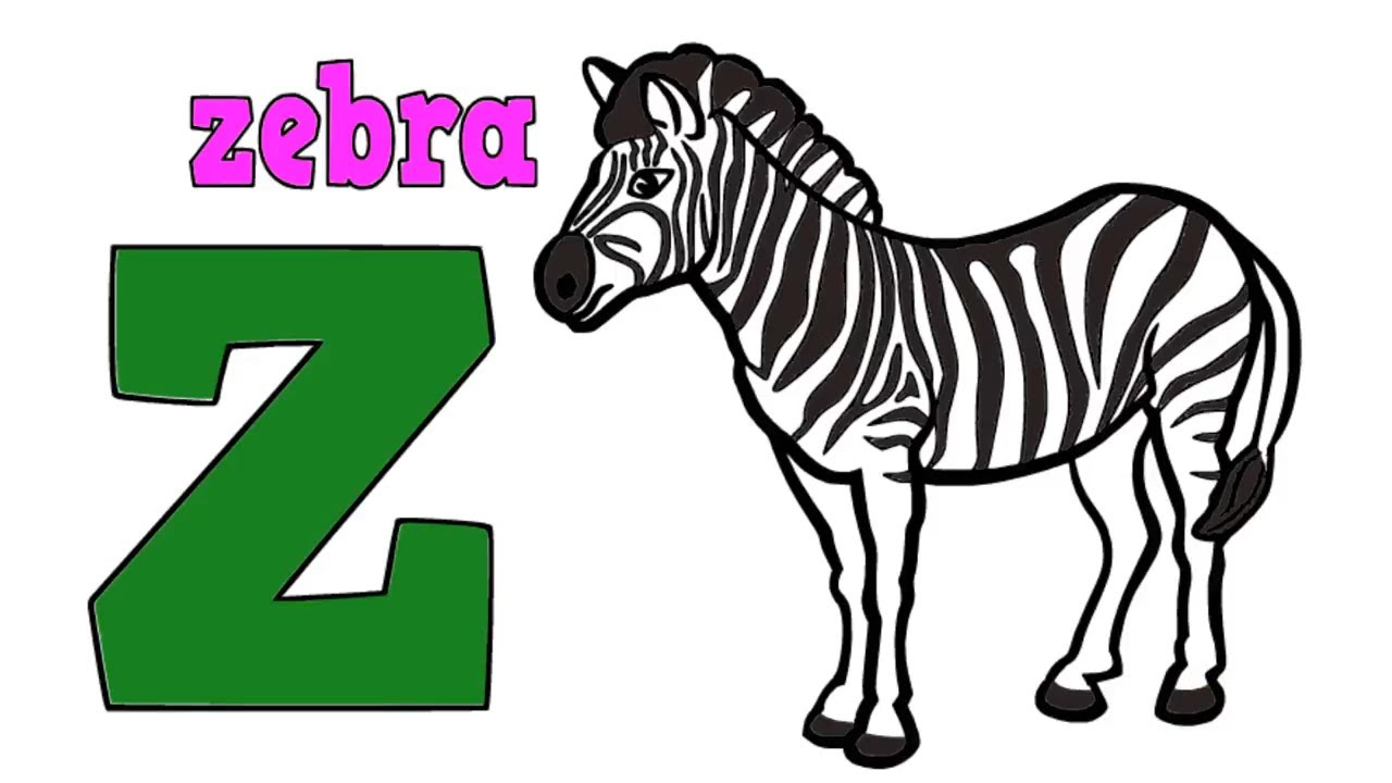 Zebra drawing and coloring for kids learning colors and zebra coloring pages