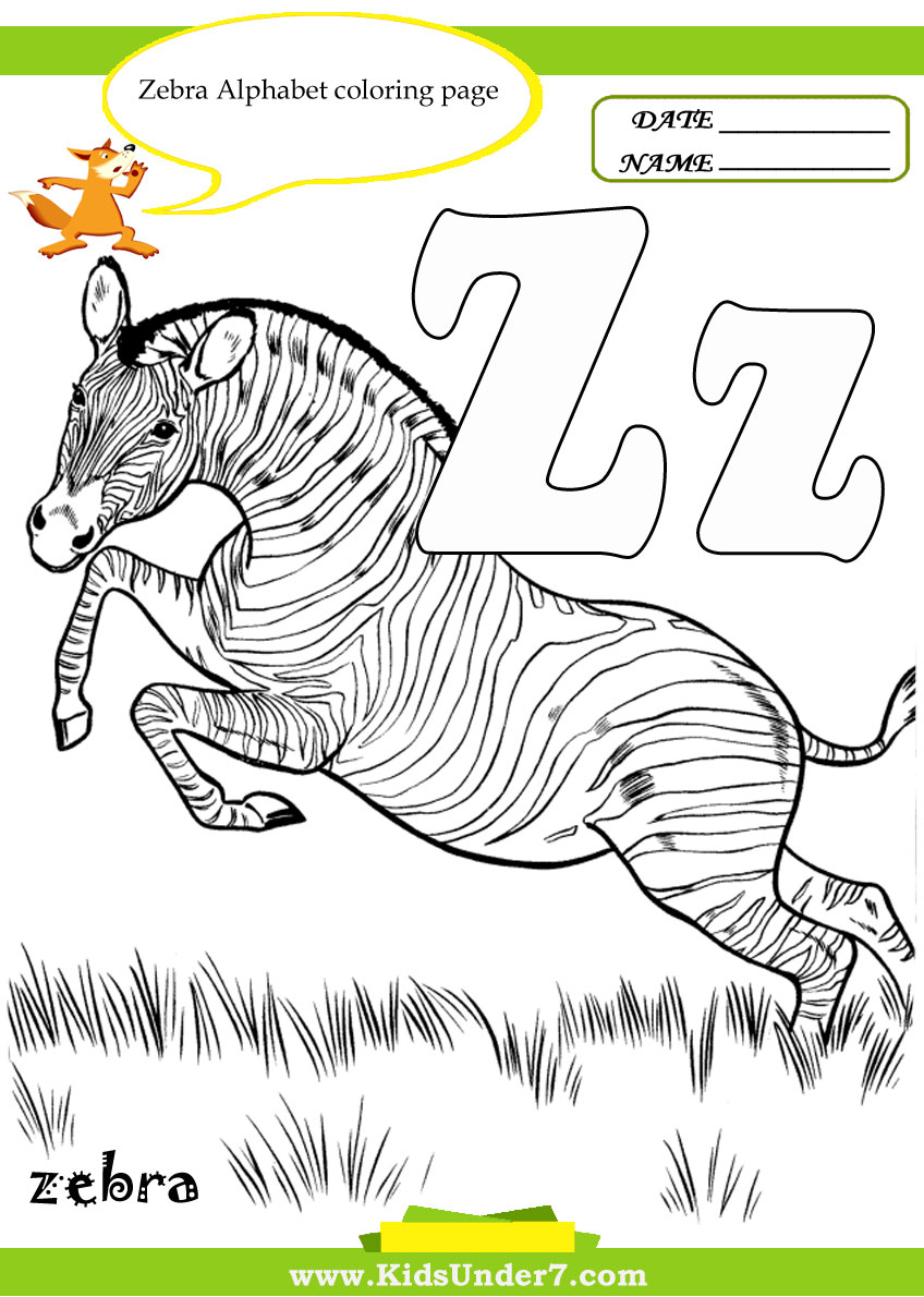 Kids under letter z worksheets and coloring pages