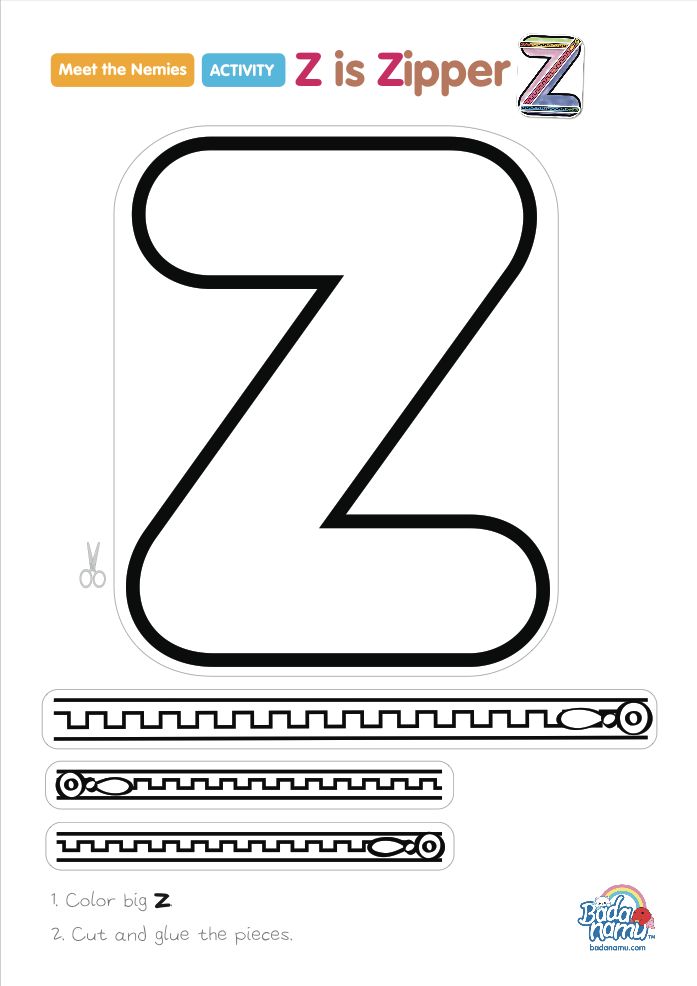Z is zipper craft a whole craft seri to go with our meet the nemi video seriâ alphabet activiti prchool alphabet crafts prchool prchool letters