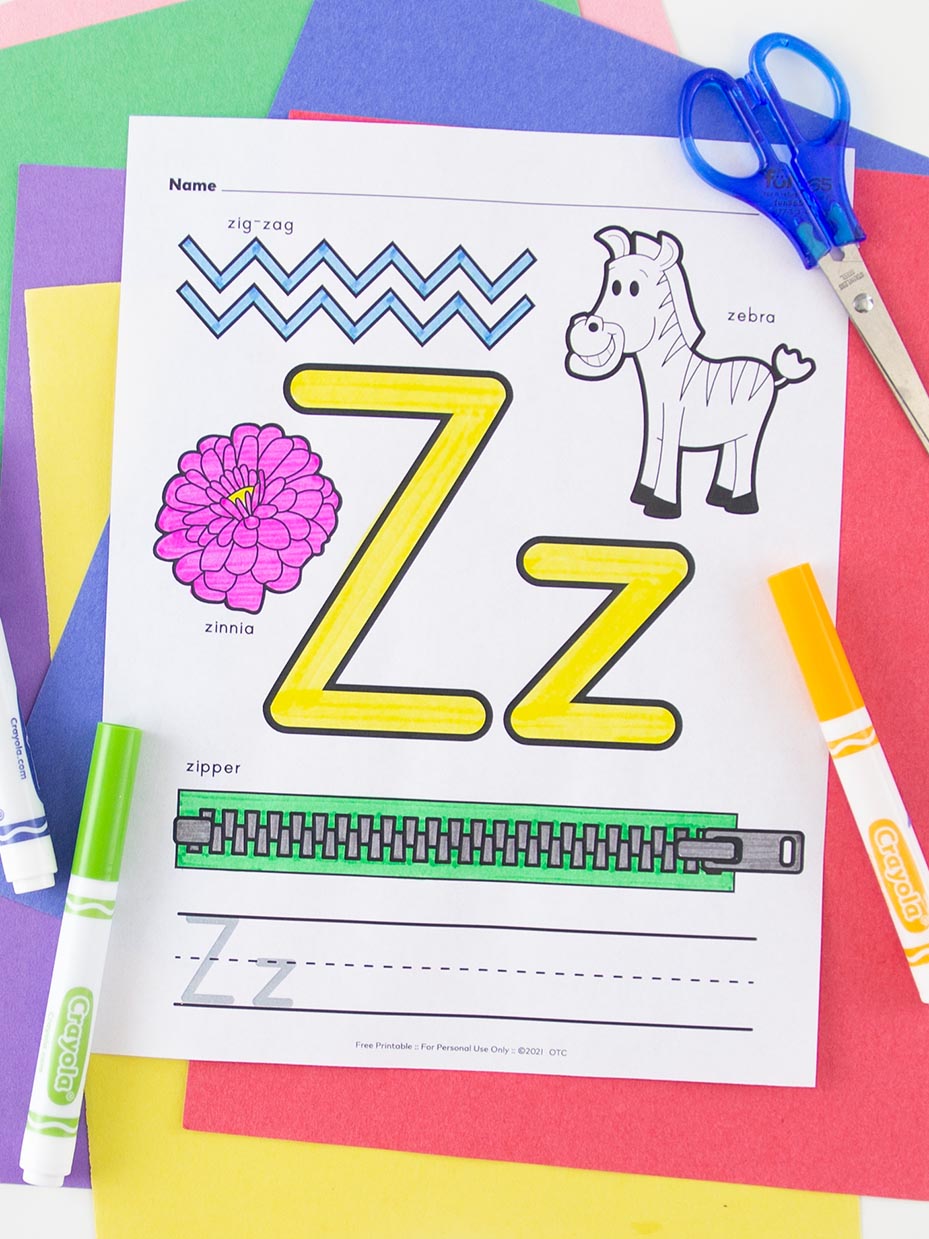 Alphabet free coloring pages