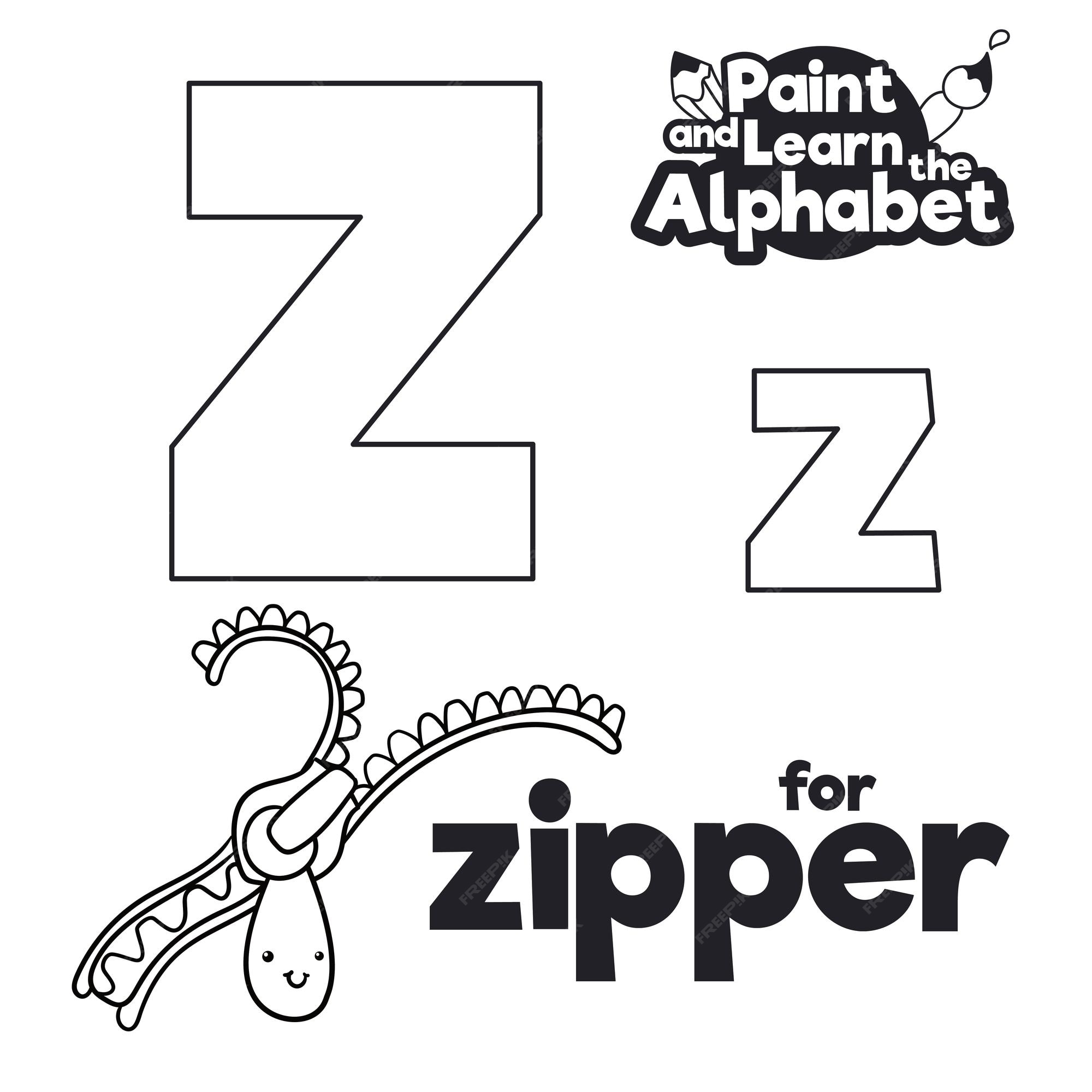 Premium vector happy zipper ready for the last coloring and grammar class in this case is the letter z of alphabet