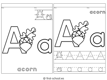 Alphabet coloring pages and handwriting worksheets for preschool a to l