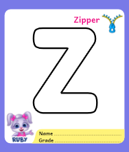 Letter z coloring pages