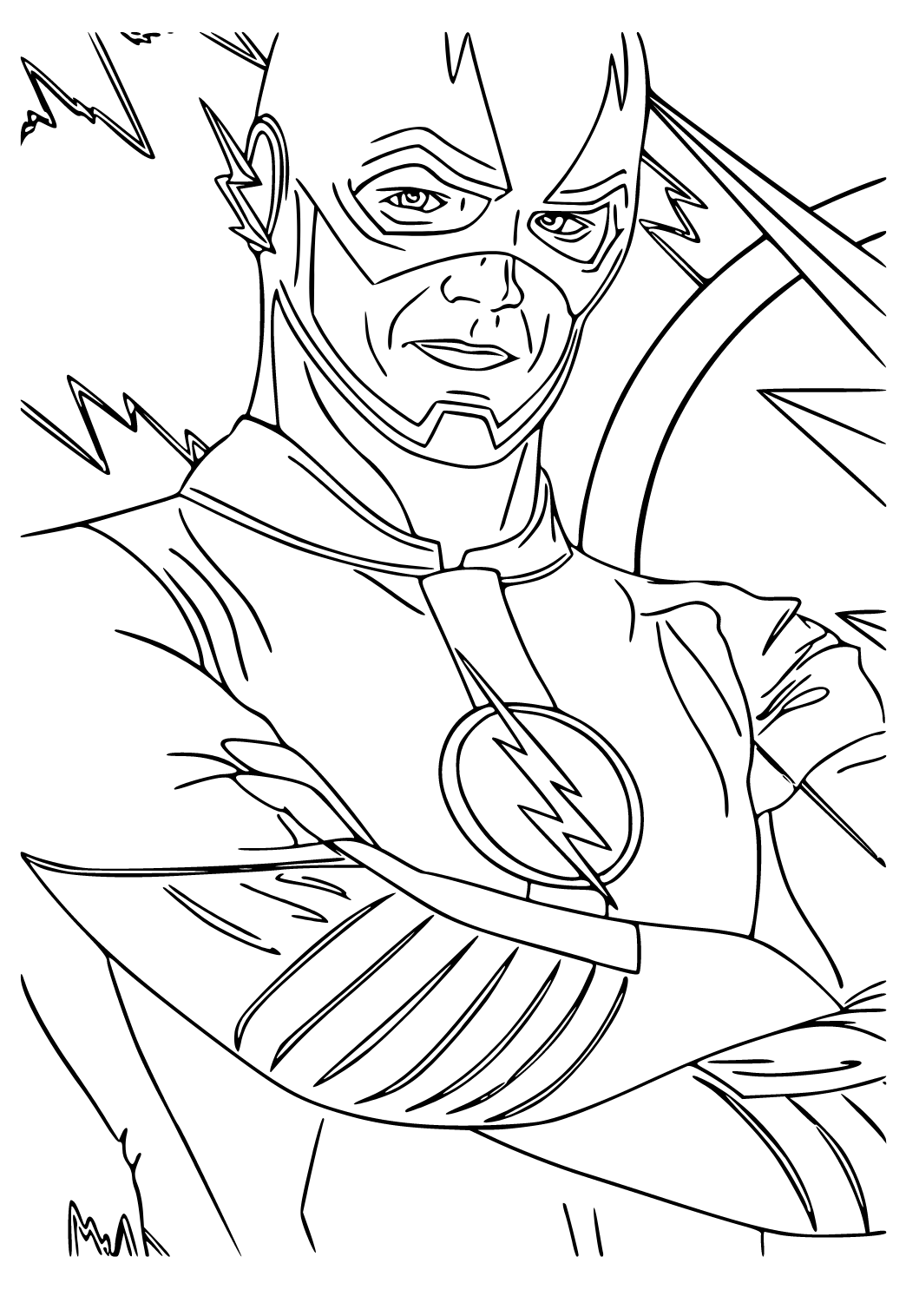 Free printable the flash mask coloring page for adults and kids