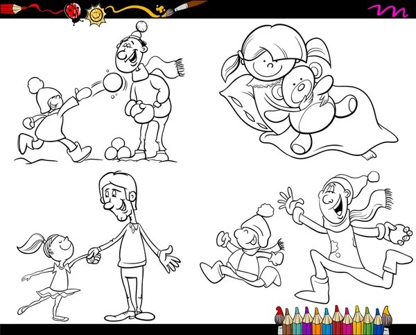 Cartoon toys objects coloring page stock vector by izakowski