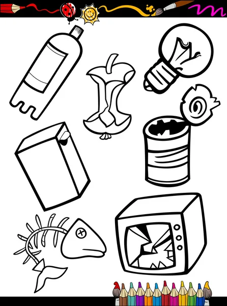Cartoon toys objects coloring page stock vector by izakowski