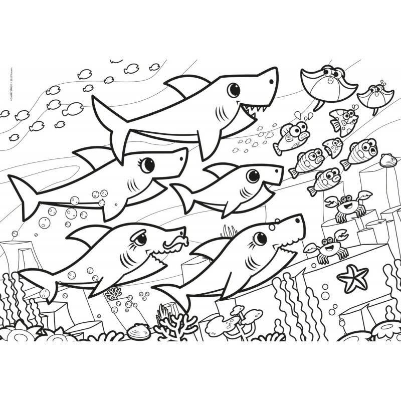 Clementoni puzzlekolorowanka happycolor double face baby shark