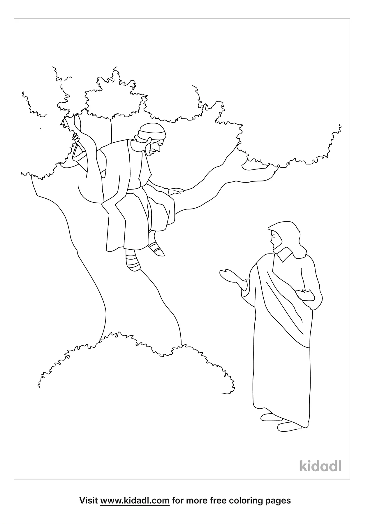 Free jesus and zacchaeus coloring page coloring page printables
