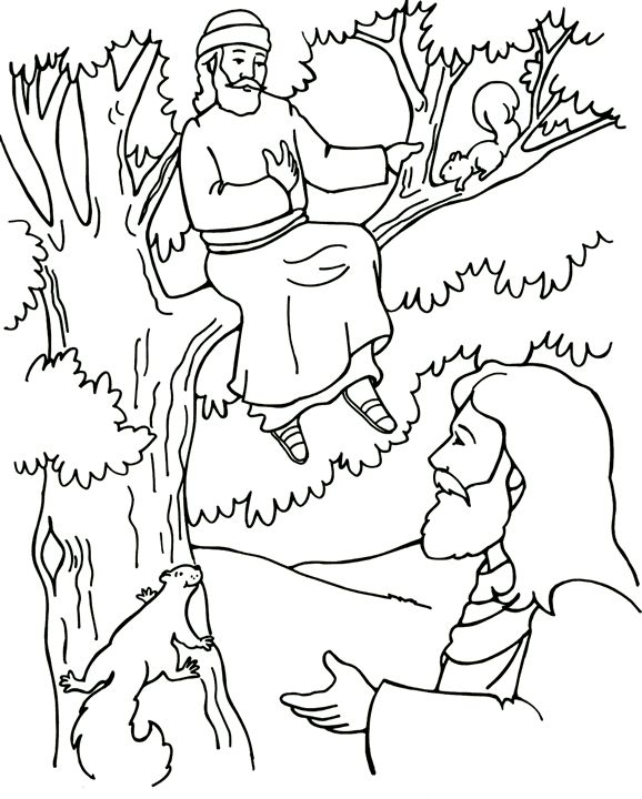 Zacchaeus and jesus coloring page sunday school coloring pages jesus coloring pages bible school crafts
