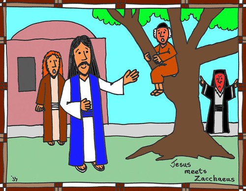 Jesus and zacchaeus coloring page â stushie art