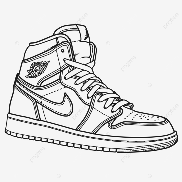 Dibujo de air jordan para colorear pintar e imprimir vector png dibujos dibujo de ala dibujo de zapato dibujo de anillo png y vector para dcargar gratis