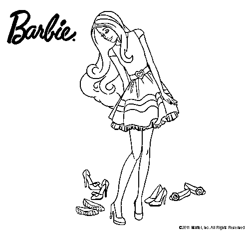 Dibujo de y su colecciãn de zapatos para colorear