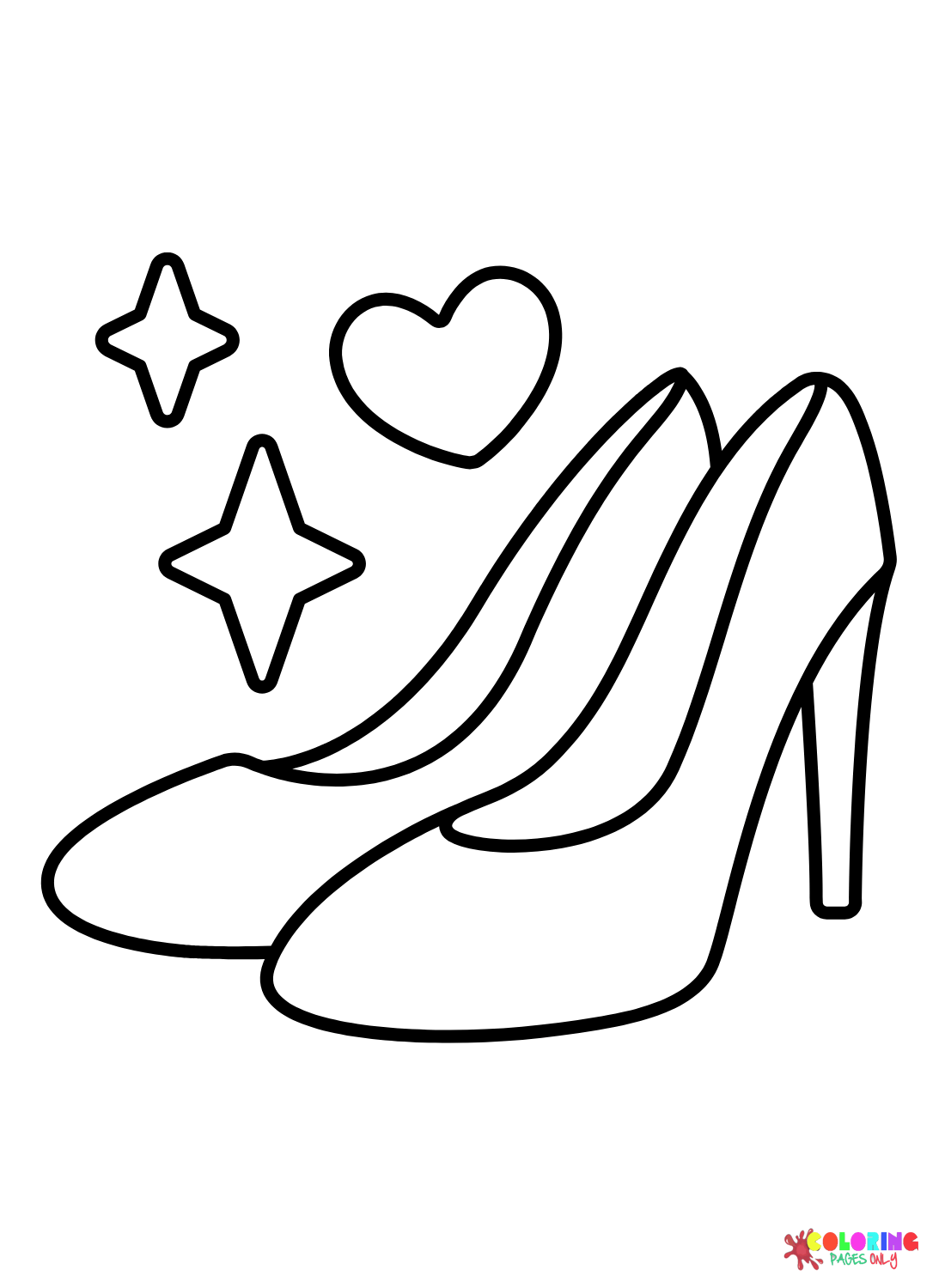 Dibujo de zapatos de boda para colorear