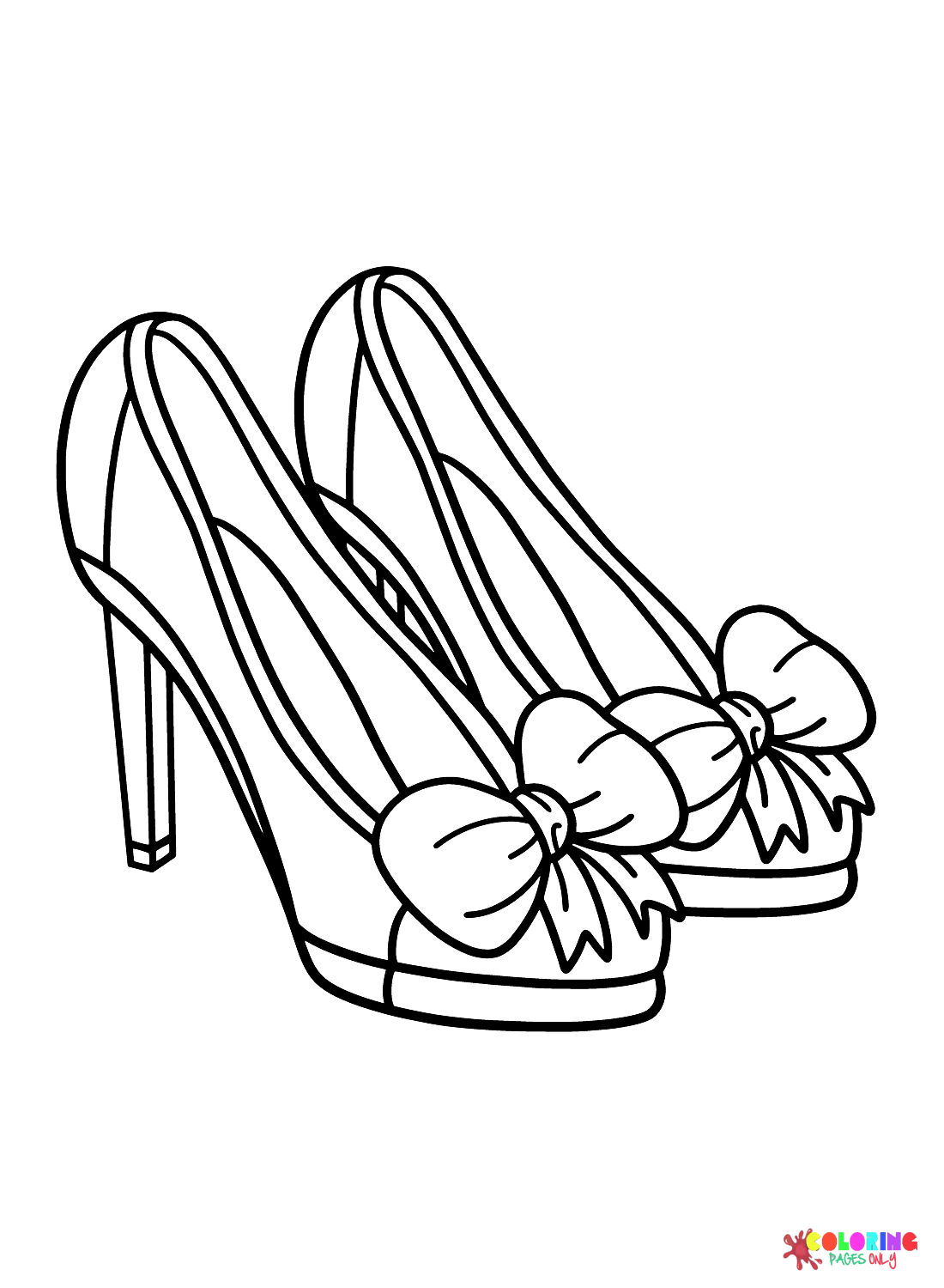 Glitter wedding shoes coloring pages