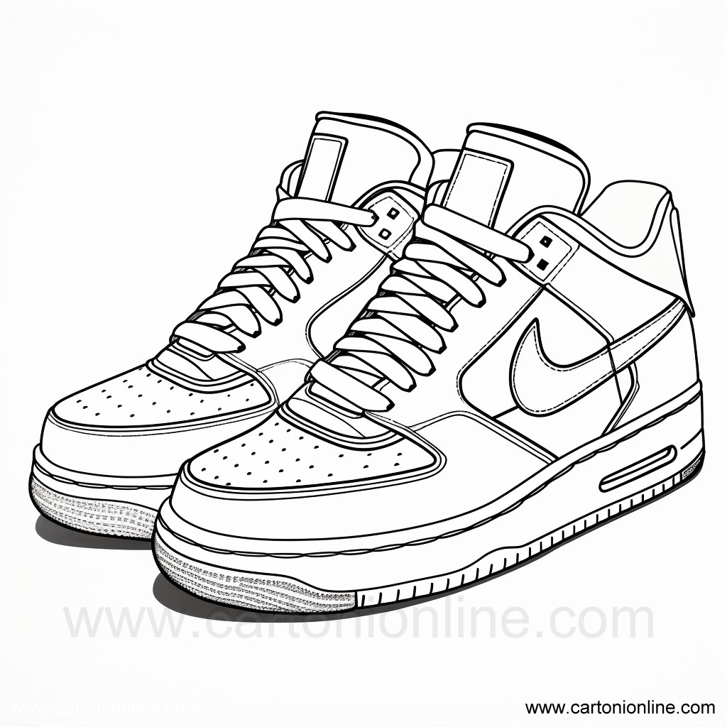 Dibujo de zapatos jordan nike para colorear
