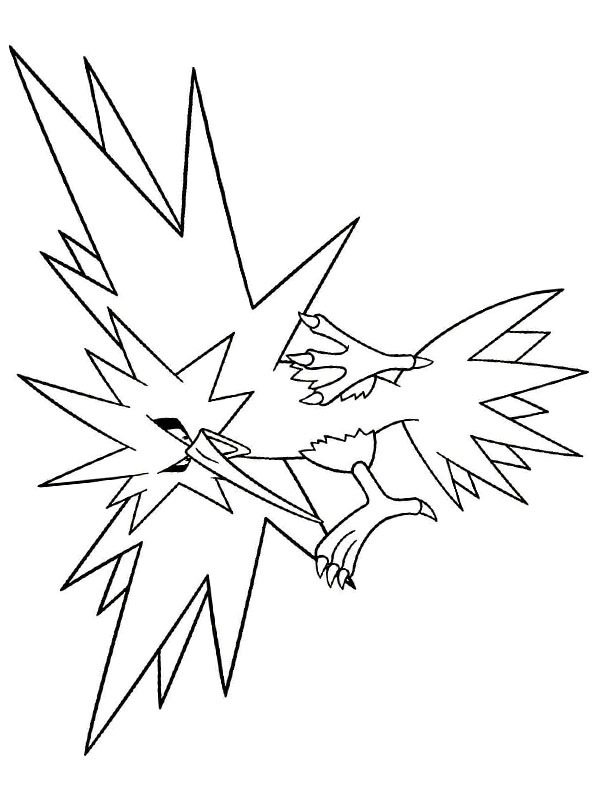 Zapdos pokãmon coloring page