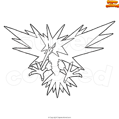 Coloring page pokemon zapdos