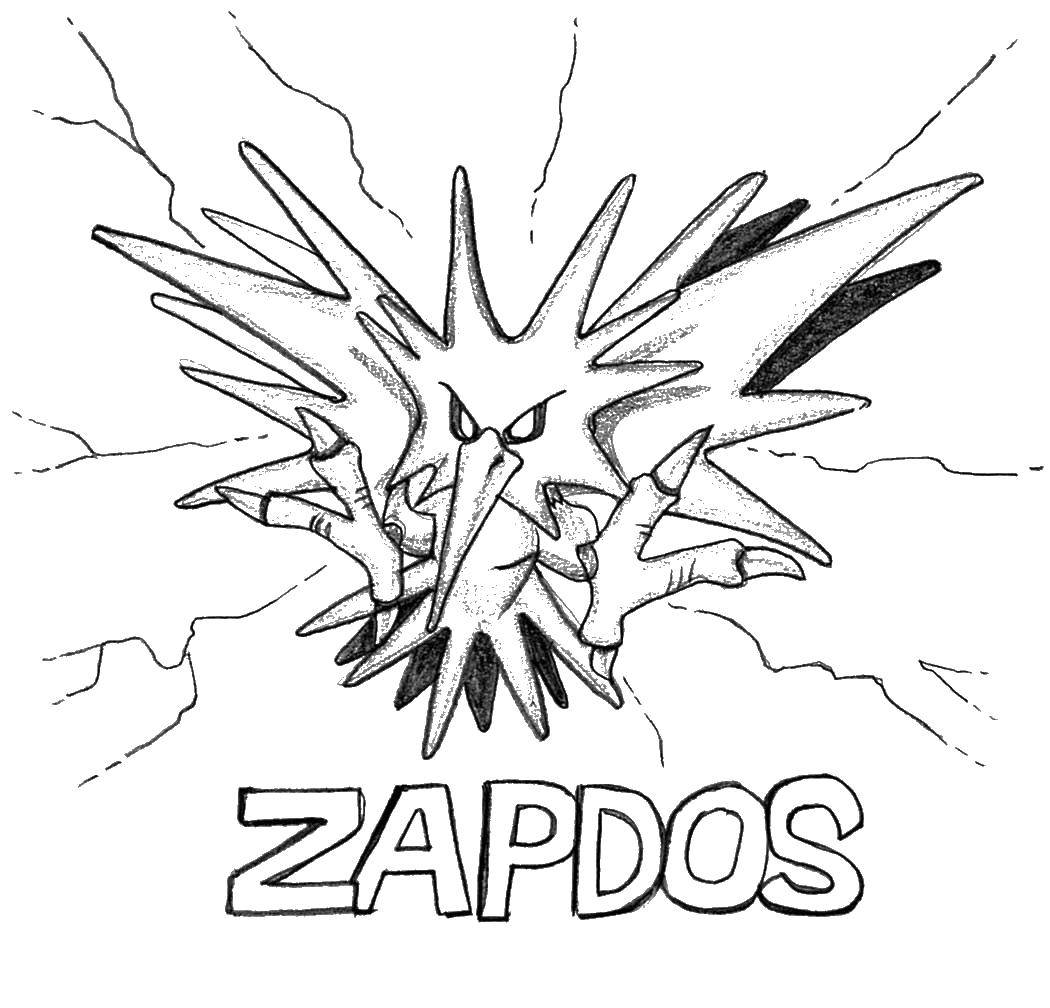 Online coloring pages zapdos coloring page zapdos pokemon pokemon