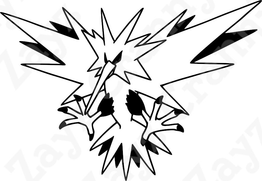 Zapdos svg file flat